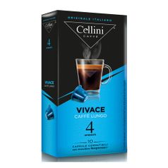 Кофе капсульный CELLINI Vivace Caffe Lungo, капсулы, совместимые с кофемашинами NESPRESSO®, крепость 4, 10 шт (1407263)