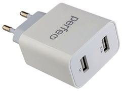 Зарядное устройство Perfeo USBx2 3.1А White I4645 (860252)