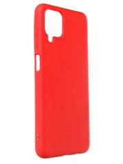 Чехол с микрофиброй DF для Samsung Galaxy A12 Silicone Red sOriginal-20 (810358)