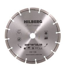 Диск алмазный отрезной 230 мм посадочное 22,23 мм Hilberg серия Hard Materials Laser HM106 (579885006)