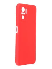 Чехол DF для Xiaomi Redmi Note 10 / 10S с микрофиброй Silicone Red xiOriginal-19 (840405)