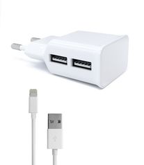 Зарядное устройство Red Line NC-2.1AC 2xUSB + 8pin для Apple 2.1A White УТ000013629 (472280)