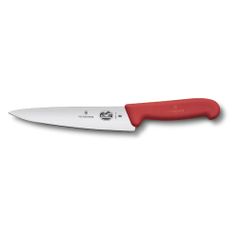 Нож кухонный Victorinox Fibrox (5.2001.19) стальной шеф лезв.190мм прямая заточка красный (1424016)