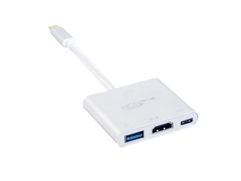Адаптер KS-is Type-C M - USB/HDMI/Type-C F KS-342 White (607859)