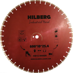 Диск алмазный, отрезной 600 мм, посадочное 25,4 мм, Hilberg Industrial Hard. HI812. (41834686).