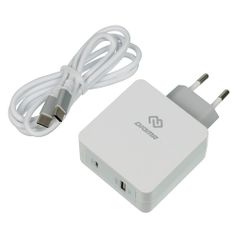 Сетевое зарядное устройство Digma DGPD-45W-WG, USB-C + USB-A, 3A, белый (1079237)