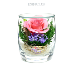 Цветы в стекле: Композиция из натуральных роз (арт. SMRp) в подарочной упаковке (28371)