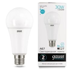 Лампа LED GAUSS E27, груша, 30Вт, 4100К, белый нейтральный, Elementary, 1 шт. [73229] (1381233)