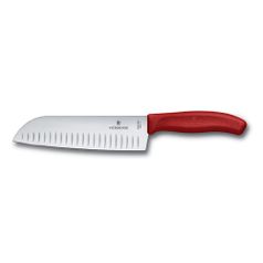Нож кухонный Victorinox Swiss Classic (6.8521.17B) стальной сантоку лезв.170мм прямая заточка красны (1406325)