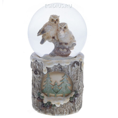 Фигурка декоративная в стекл. шаре с подсветкой "Птичка", L8 W8 H15 D8 см, (3хLR44, не прилаг.) (51592)