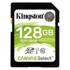 Карта памяти SDXC UHS-I U1 KINGSTON Canvas Select 128 ГБ, 80 МБ/с, Class 10, SDS/128GB, 1 шт. (1048274)