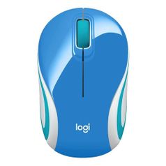 Мышь Logitech M187, оптическая, беспроводная, USB, голубой и белый [910-002733] (1513923)