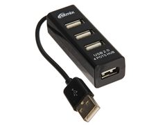 Хаб USB Ritmix CR-2402 USB 4-ports Black (597188)