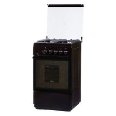 Газовая плита Flama FG 24022 B, газовая духовка, стеклянная крышка, коричневый (1117058)