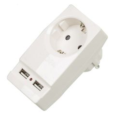 Адаптер-переходник ЭРА SP-1e-USB-W, белый [б0026332] (1006951)