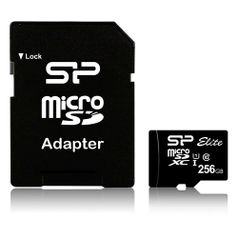 Карта памяти microSDXC UHS-I U1 SILICON POWER 256 ГБ, 85 МБ/с, Class 10, SP256GBSTXBU1V10SP, 1 шт., переходник SD (1134530)