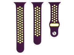 Аксессуар Ремешок Evolution для APPLE Watch 38/40mm Sport+ AW40-SP01 Silicone Dark Purple-Fluorescent Yellow (842242)