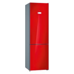 Холодильник BOSCH KGN39LR31R, двухкамерный, красное стекло/серебристый металлик (1103371)