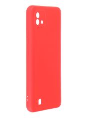 Чехол DF для Realme C20 с микрофиброй Silicone Red rmOriginal-10 (840401)
