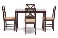 Обеденный комплект Хадсон (Hudson) (стол + 4 стула) (Cappuccino (тёмный орех)