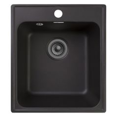 Кухонная мойка GRANFEST Quarz GF-Z17, кварц, 47.7см х 41.8см, черный [gf-z17-308] (1440766)