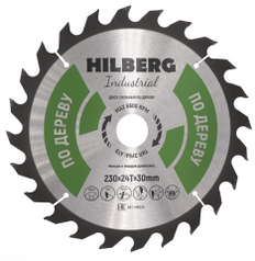 Диск пильный по дереву 230 мм серия, Hilberg Industrial 230*24Т*30 мм. hw230.