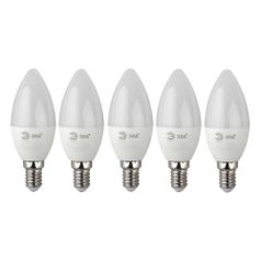 Упаковка ламп LED Эра E14, свеча, 10Вт, 2700К, белый теплый, ECO LED B35-10W-827-E14, 5 шт. [б0032961] (1419575)