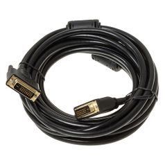 Кабель DVI DVI-D Dual Link (m) - DVI-D Dual Link (m), ферритовый фильтр , 5м, черный (694437)