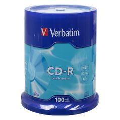 Оптический диск CD-R VERBATIM 700Мб 52x, 100шт., cake box [43411] (33041)