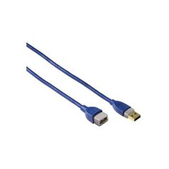 Кабель-удлинитель USB3.0 HAMA USB 3.0 A(m) - USB 3.0 A(f), GOLD , 1.8м, синий [00039674] (823956)
