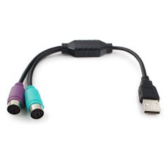 Кабель адаптер Gembird Cablexpert 2xPS/2 - USB AM Black UAPS12-BK (517834)