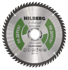 Диск пильный по дереву 216 мм, серия Hilberg Industrial 216*64Т*30 мм. hw218.