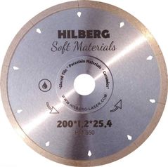 Диск алмазный отрезной 200 мм посадочное 25,4 мм толщина 1.2 мм Hilberg Сплошной Hyper Thin M550 (259307886)