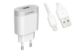 Зарядное устройство Ldnio A303Q USB + Lightning QC 3.0 18W White LD_B4369 (779082)