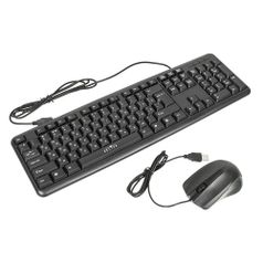 Комплект (клавиатура+мышь) OKLICK 600M, USB, проводной, черный [mk-5330] (337142)