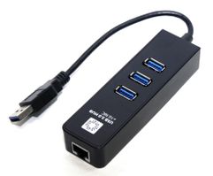 Хаб USB 5bites 3xUSB3.0 - RJ45 UA3-45-04BK Black (372566)