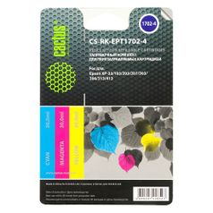 Заправочный комплект CACTUS CS-RK-EPT1702-4, для Epson, 90мл, многоцветный (845706)
