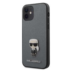 Чехол (клип-кейс) Karl Lagerfeld, для Apple iPhone 12 mini, серый [klhcp12sikmssl] (1444102)