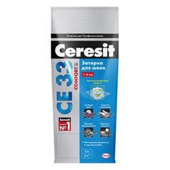 Затирка Ceresit Затирка Ceresit CE33 COMFORT для швов 1-2 мм, графит, 5 кв. м, 2 кг (17877)