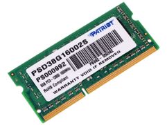 Модуль памяти Patriot Memory DDR3 SO-DIMM 1600Mhz PC3-12800 CL11 - 8Gb PSD38G16002S (344906)