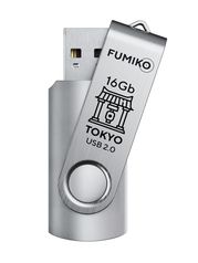 USB Flash Drive 16Gb - Fumiko Tokyo USB 2.0 Silver FU16TOSILVER-01 / FTO-28 (862010)