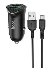 Зарядное устройство Hoco Z39 Farsighted 2xUSB QC3.0 18W + Cable MicroUSB Black (867157)