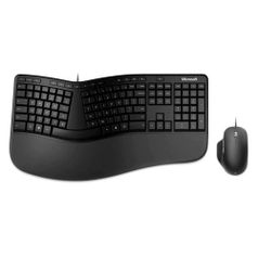 Комплект (клавиатура+мышь) Microsoft Ergonomic Keyboard & Mouse, USB, проводной, черный [rju-00011] (1388874)