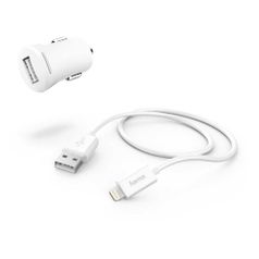 Комплект зарядного устройства HAMA H-183266, USB, 8-pin Lightning (Apple), 2.4A, белый (1431656)