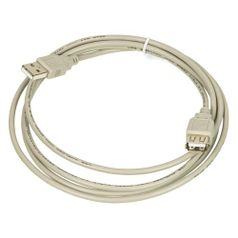 Кабель-удлинитель USB2.0 USB A(m) - USB A(f), 1.8м, серый (44422)