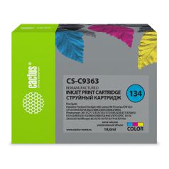 Картридж Cactus CS-C9363, №134, голубой / пурпурный / желтый / CS-C9363 (754533)
