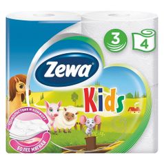 Бумага туалетная ZEWA Deluxe Kids, 3-х слойная, 4шт [5622] 14 шт./кор. (1367368)