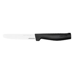 Нож кухонный Fiskars Hard Edge (1054947) стальной для томатов лезв.114мм серрейт. заточка черный (1458471)