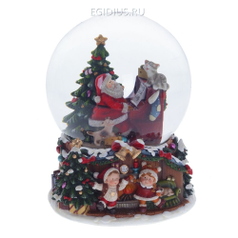 Фигурка декоративная в стекл. шаре с музыкой "Дед Мороз", L15,5 W16 H20,5 D15 см (19141)