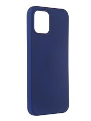 Чехол DF для iPhone 12 Pro Max с микрофиброй Silicone Blue iOriginal-06 (793455)